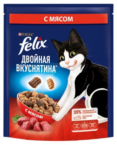 Сухой корм для кошек Felix с мясом, 200 г