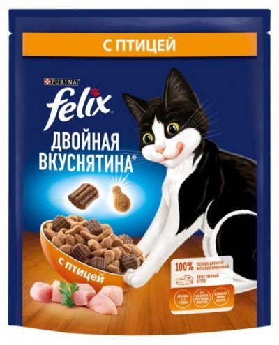 Сухой корм для кошек Felix с птицей, 200 г