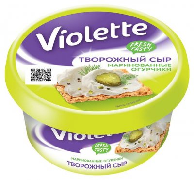 Сыр творожный Violette с огурцами и зеленью 70% БЗМЖ, 140 г
