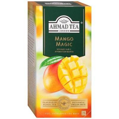 Чай Ahmad чёрный байховый листовой со вкусом и ароматом манго в пакетиках, 25х1.5г