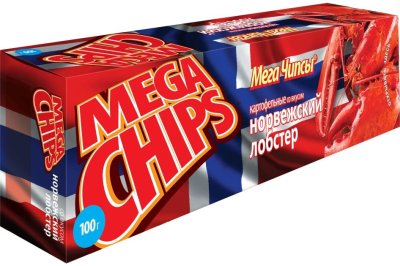 Чипсы картофельные Mega Chips со вкусом норвежского лобстера, 100г