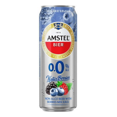 Пивной напиток Amstel Natur Ягодный микс безалкогольный 430 мл