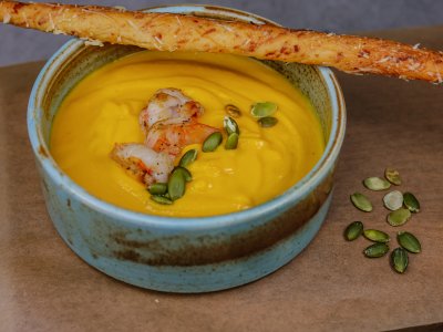 Тыквенный с креветками