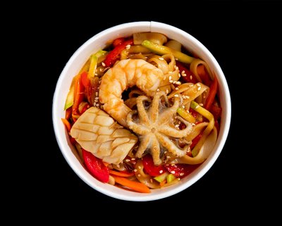Лапша удон с морепродуктами