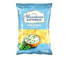 Чипсы Московский картофель рифленый Сметана и зелень