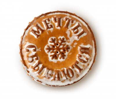 Тульский пряник Снежинка "Мечты сбываются!"