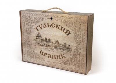 Тульский пряник в коробке деревянной коробке