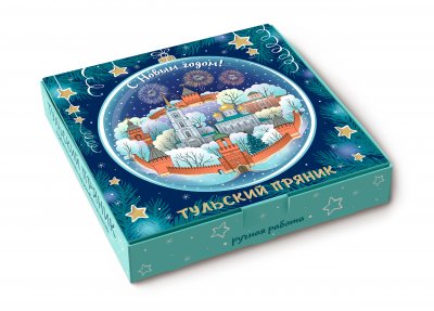 Тульский пряник в коробке «Новогодний Тульский кремль»