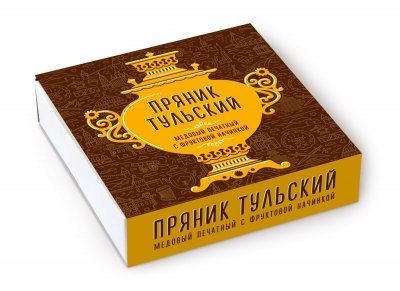 Тульский пряник "Оранжевый самовар" в коробке
