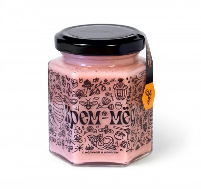 Крем-мёд с малиной и кокосом