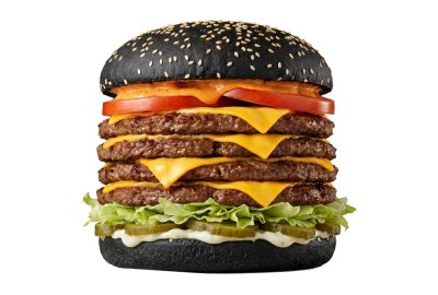 Мега черный бургер из One Burger