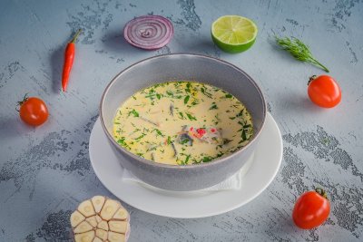 Уха сливочная из палтуса и лосося из Прайм