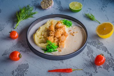 Гребешки с картофельным пюре из Прайм