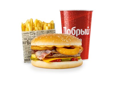 Большое комбо с Барбекю бургером из Hesburger