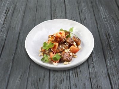 Хрустящие баклажаны с томатами и кешью из МясоRoob