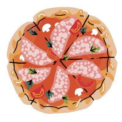 Мини-пицца с ветчиной