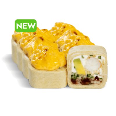 В тортилье с креветкой и брусничным соусом