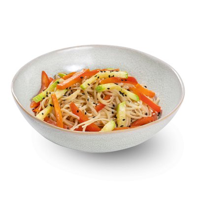 Лапша гречневая с овощами