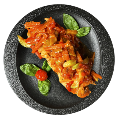Ригатони с куриной грудкой и рикоттой