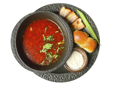 Борщ с пампушками