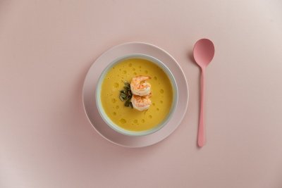 Тыквенный крем суп с креветками