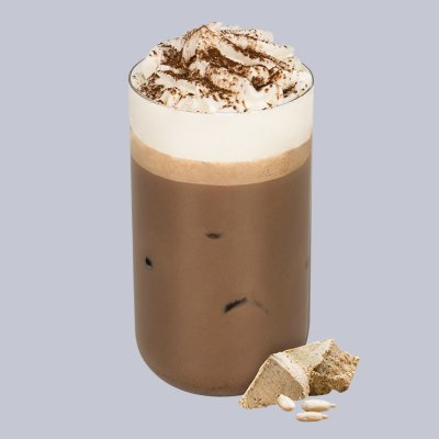 Айс-какао халва с сырной пенкой