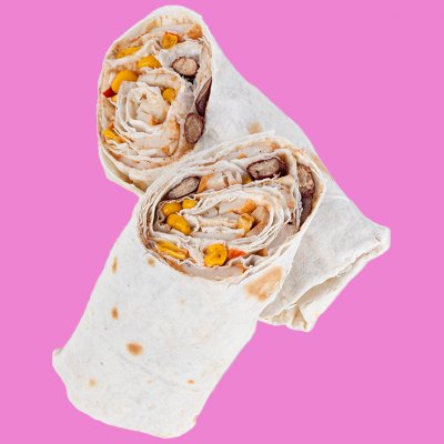 Ролл с цыпленком, фасолью и овощами