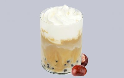 Латте ореховый с тапиокой и сырной пенкой