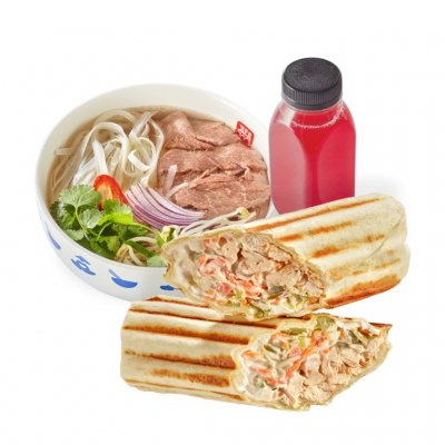 Комбо №3: Суп на выбор, Шаверма с курицей, Морс