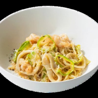 Паста с морепродуктами и цукини