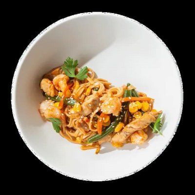 Пад тай с цыплёнком и креветками