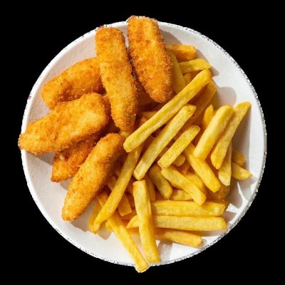 Наггетсы из цыплёнка с картофелем фри