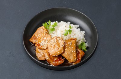 Цыплёнок в соусе терияки с рисом