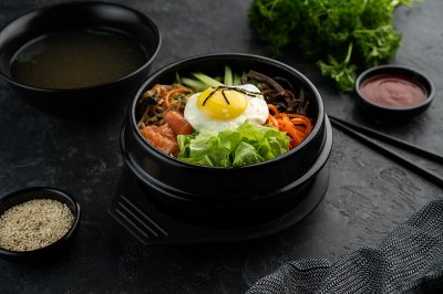 Пибимпаб с лососем