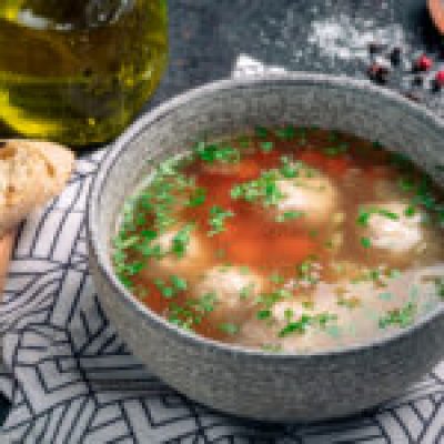 Суп с орзо и польпетте
