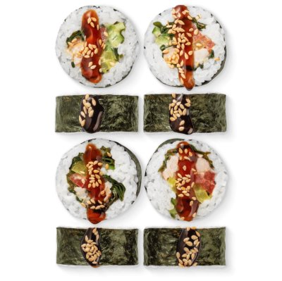 Кимпаб с курицей и вакамэ