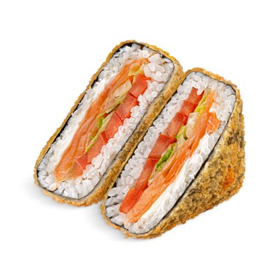 Онигири с лососем темпура