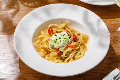 Тальятелле с печёным перцем