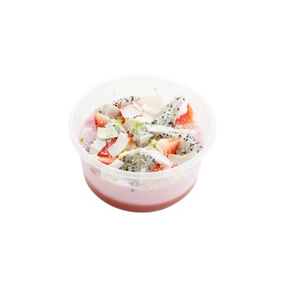 Йогуртовая панна котта с клубникой и питахайей