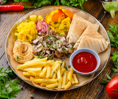 Шварма на тарелке