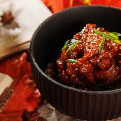 Глазированная курица с японским рисом